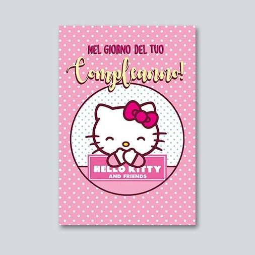 Biglietto Auguri Hello Kitty con stickers adesivi “Buon Compleanno”