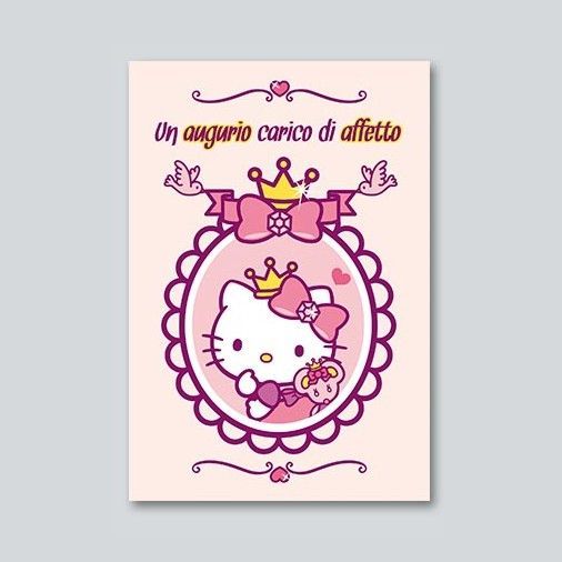 Biglietto Auguri Hello Kitty con stickers adesivi “Buon Compleanno”
