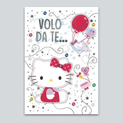 Biglietto Compleanno Hello Kitty “Volo da te...”