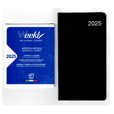 Agenda Mensile 2025 fisarmonica 7,5x14 InTempo 7320PT Agenda Mensile 2025 fisarmonica 7,5x14 InTempo 7320PT