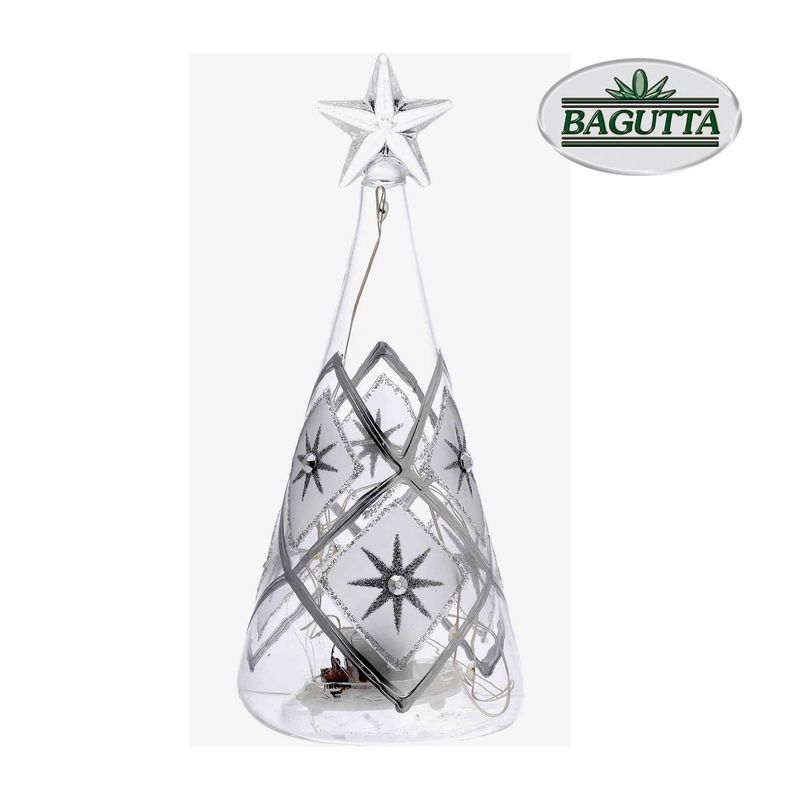 Albero Natale in vetro h=15 con led