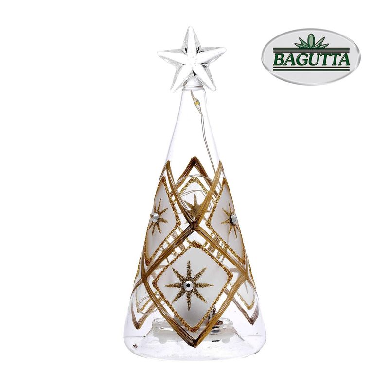 Albero Natale in vetro h=15 con led