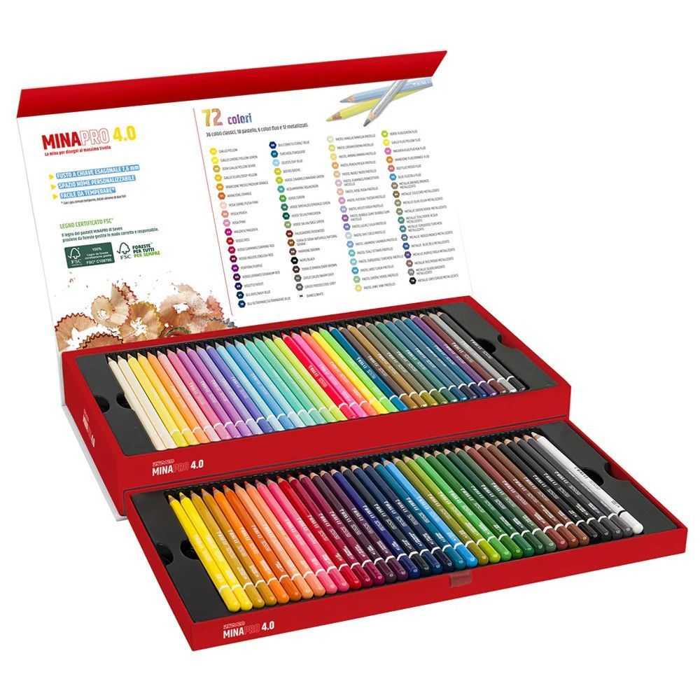 72 Pastelli Seven “MinaPro 4.0” mix di colori