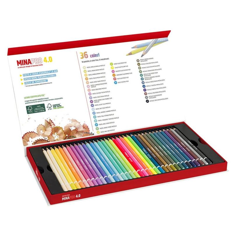 36 Pastelli Seven “MinaPro 4.0” mix di colori