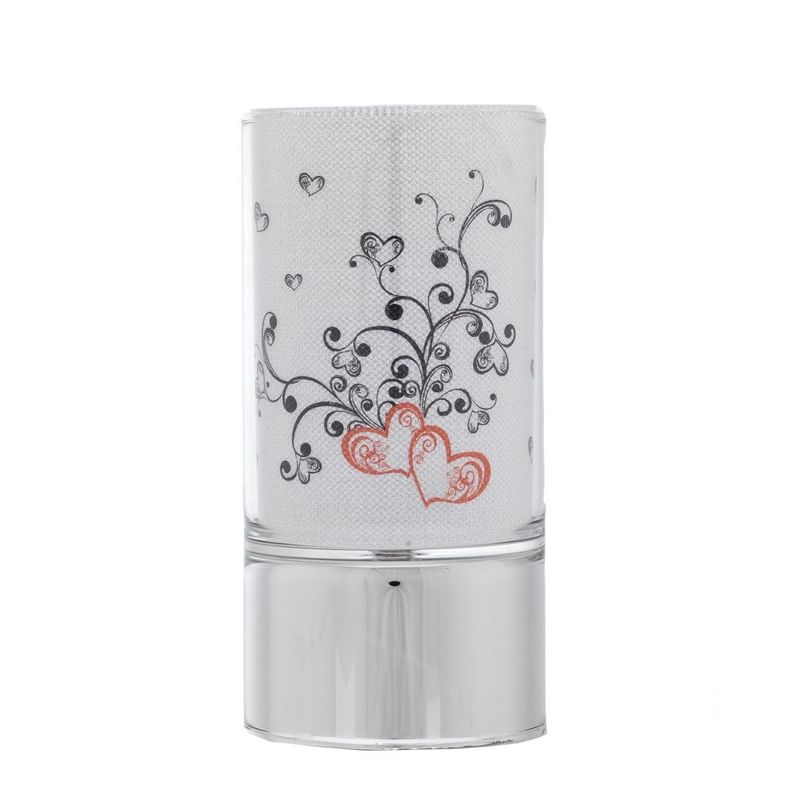 Lampada da tavolo in vetro a led h=15cm "Cuori"