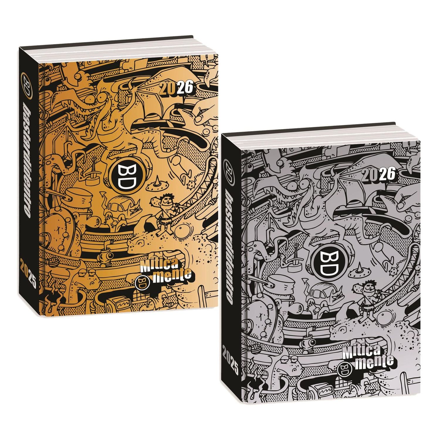 Bastardidentro diario agenda 16 mesi 2025/2026 cm.13x18  Gold-Silver