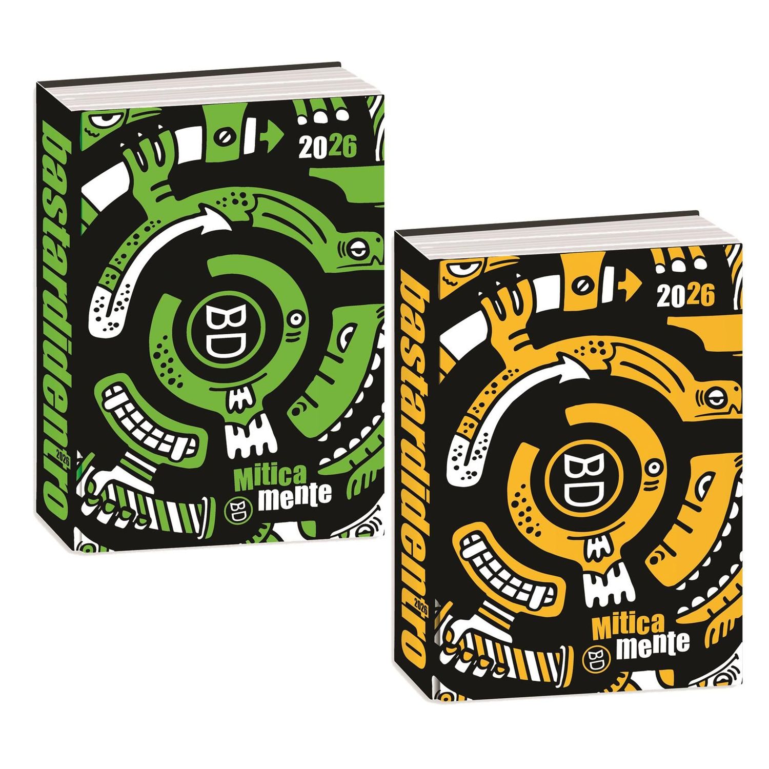 Bastardidentro diario agenda 16 mesi 2025/2026 cm.13x18  Super Special Fluo