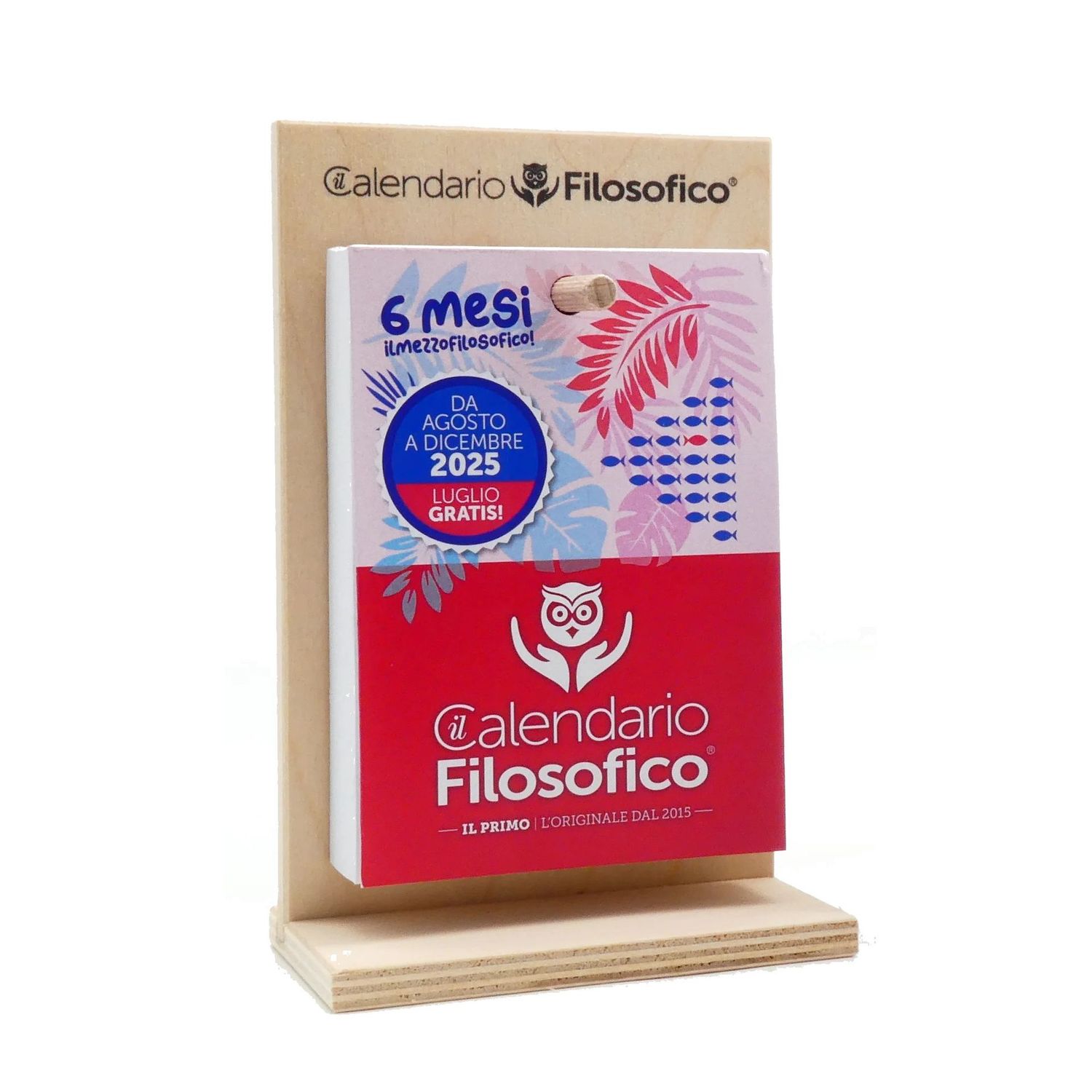 Calendario Filosofico 2025 "Summer Edition" cm.10x14 con supporto legno