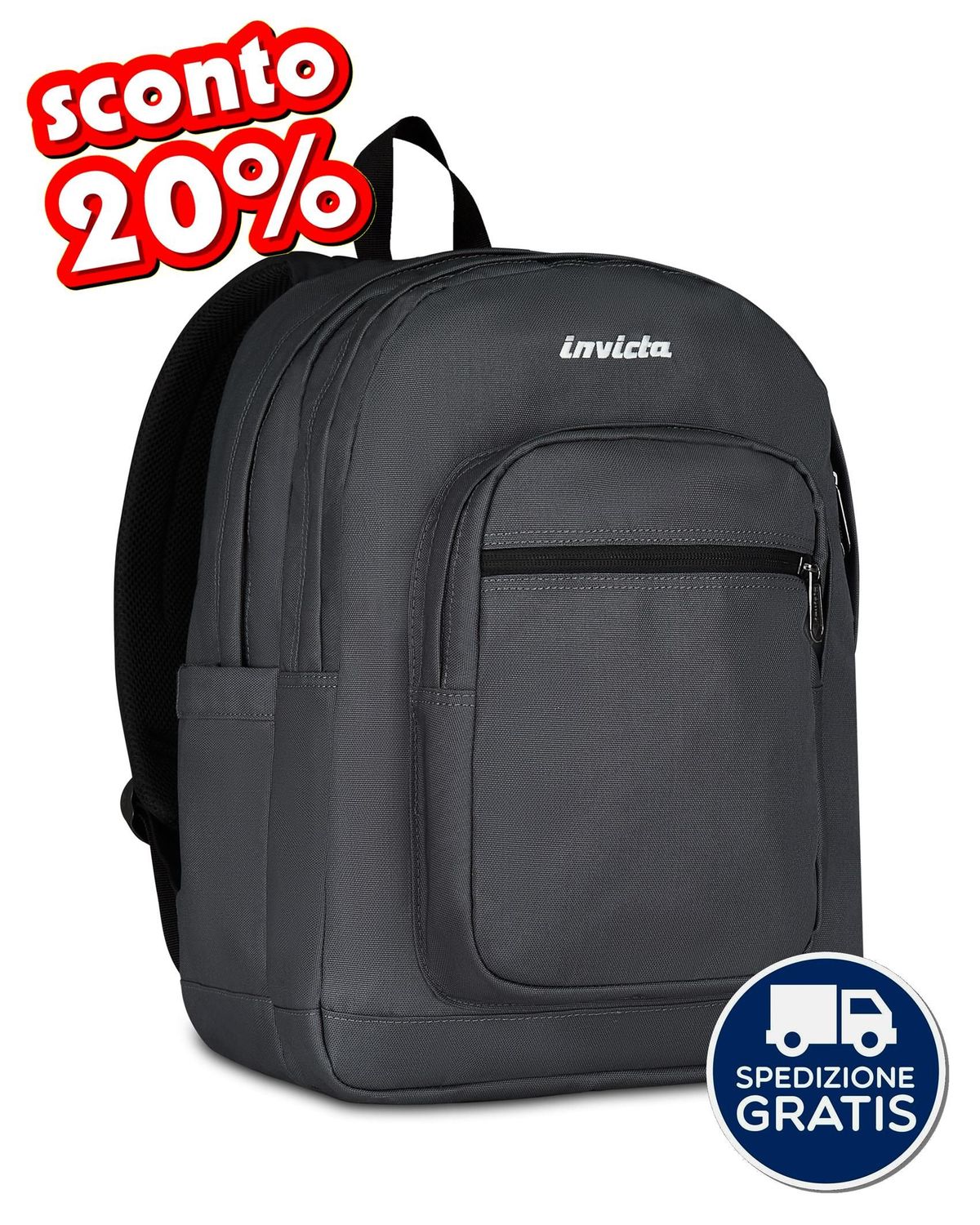 Zaino Invicta Jelek Plain Grigio 38L