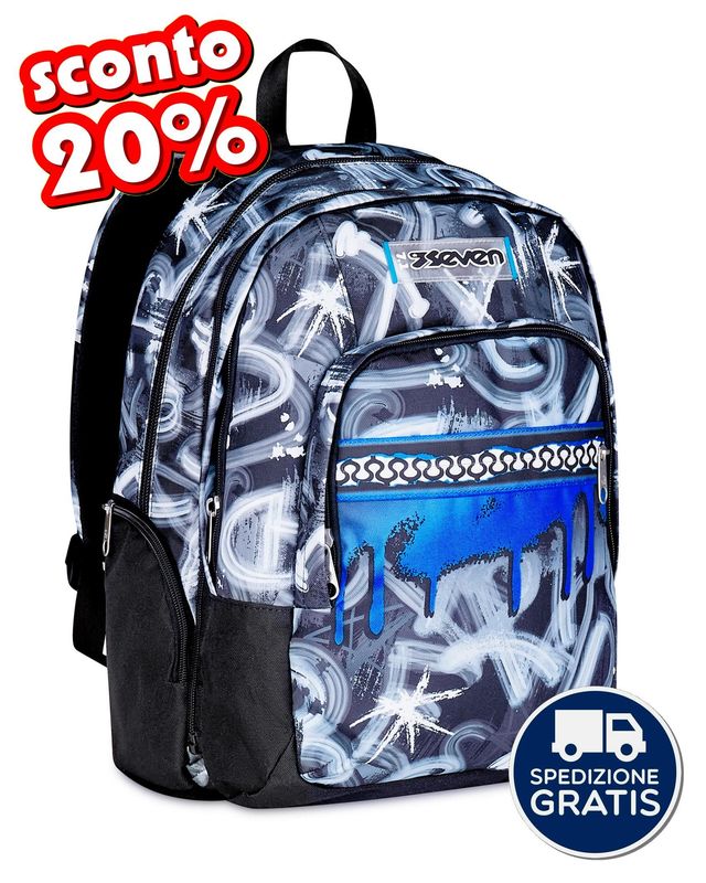 Zaino Seven® Dual  Detach - Quick Graffiti Boy 32L Zaino Seven® Dual  Detach - Quick Graffiti Boy 32L