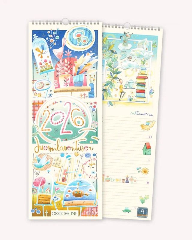 Calendario Parete Spirale 2026 Goccioline Calendario Parete Spirale 2026 Goccioline
