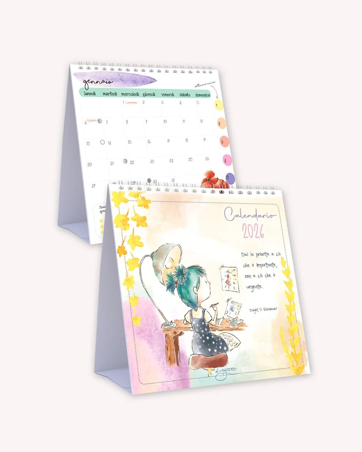 Calendario Tavolo Piramide 2026 Disegnata