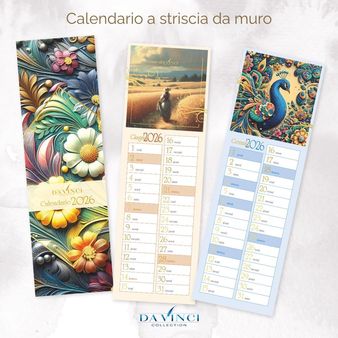 Calendario Parete Spirale Slim 2026 Da Vinci