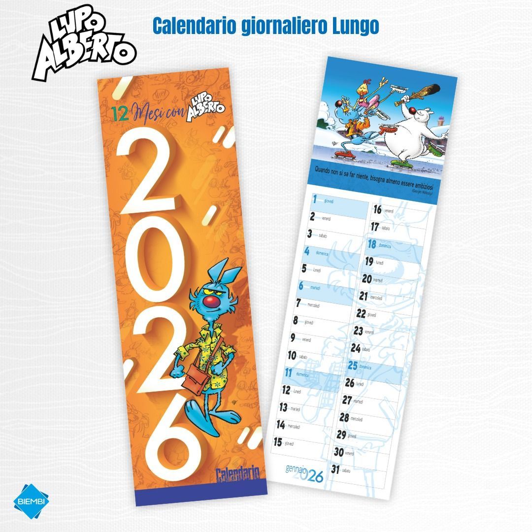 Calendario Parete Spirale Slim 2026 Lupo Alberto