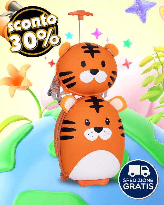 Set trolley e zainetto Tigre SJ Fancy Animal Set trolley e zainetto Tigre SJ Fancy Animal
