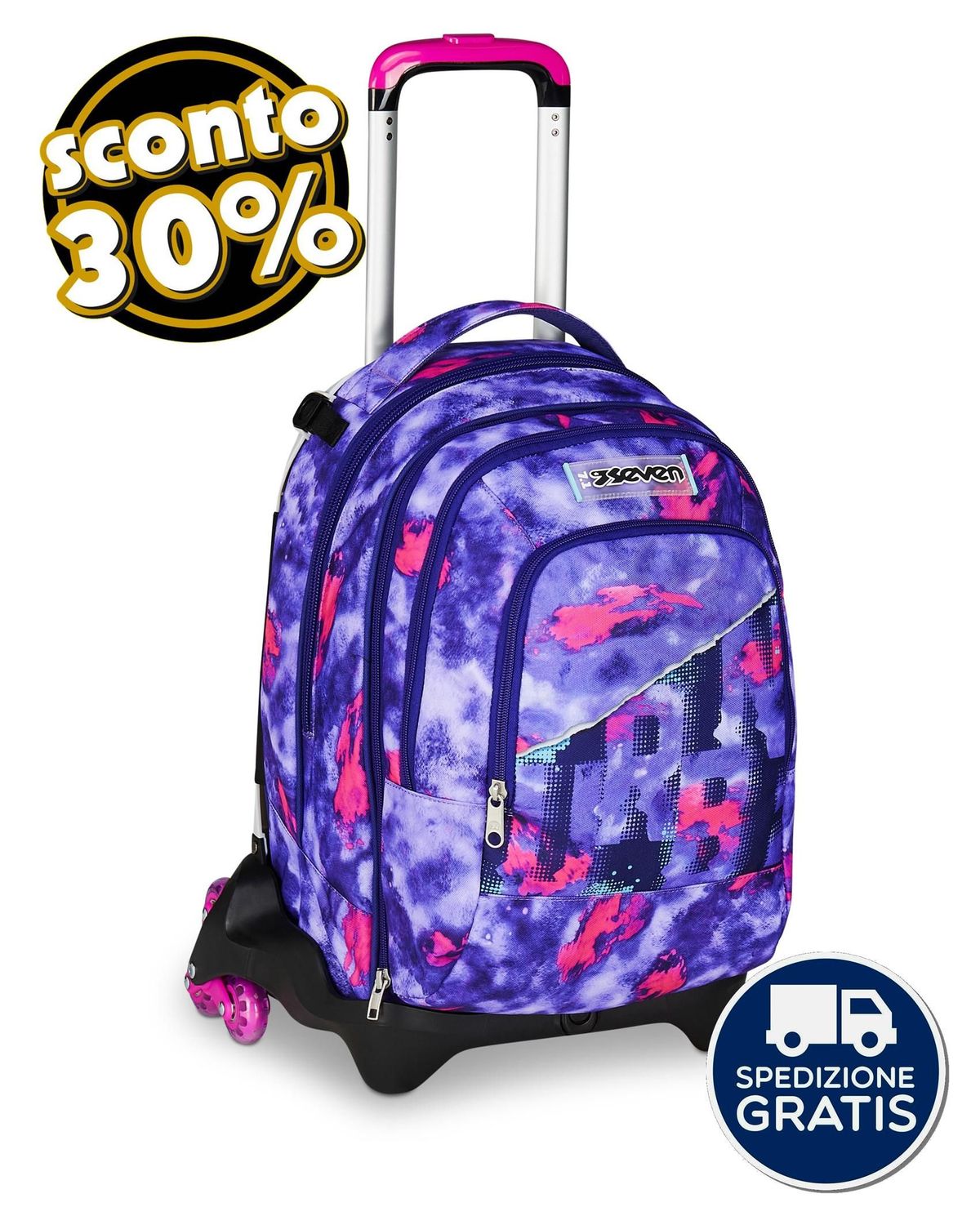 Zaino Trolley Seven Jack-3WD Detach Shady Dye girl