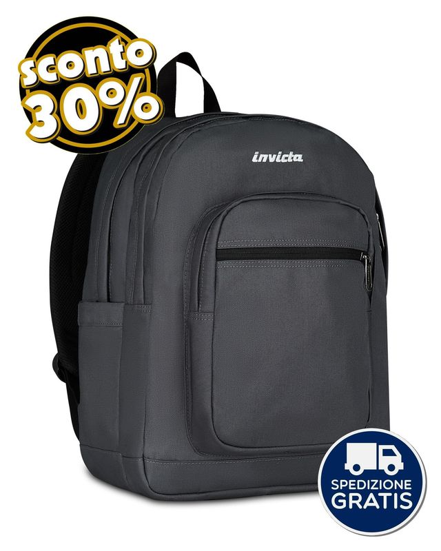 Zaino Invicta Jelek Plain Grigio 38L Zaino Invicta Jelek Plain Grigio 38L