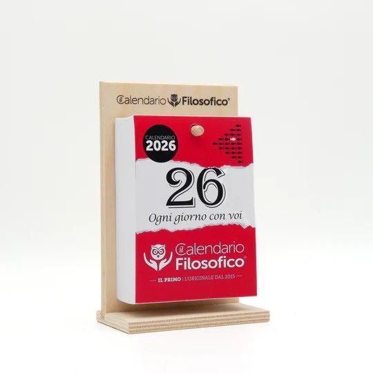 Calendario Filosofico 2026 cm.10x14 con supporto legno Calendario Filosofico 2026 cm.10x14 con supporto legno