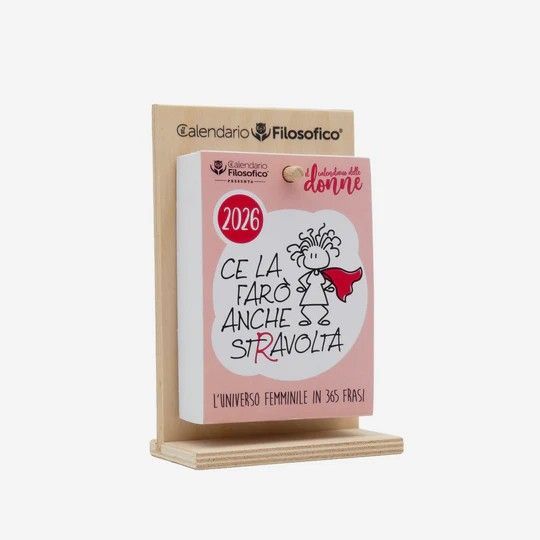 Calendario “delle Donne” 2026 cm.10x14 con supporto legno Calendario “delle Donne” 2026 cm.10x14 con supporto legno