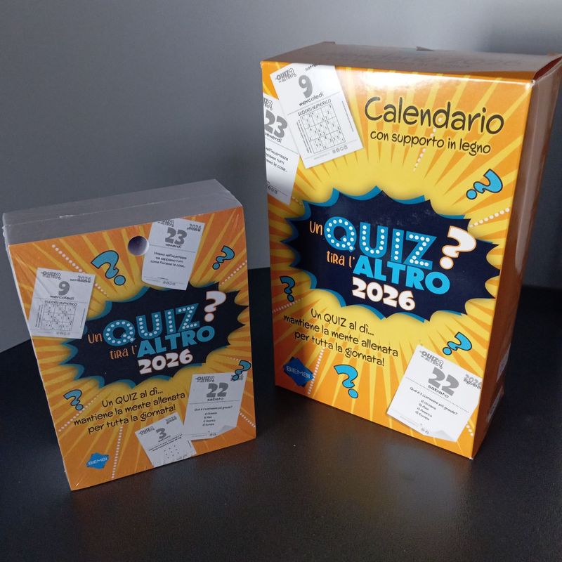 Ricambio Calendario 2026 Ricambio Calendario 2026 "Quiz tira l'Altro"