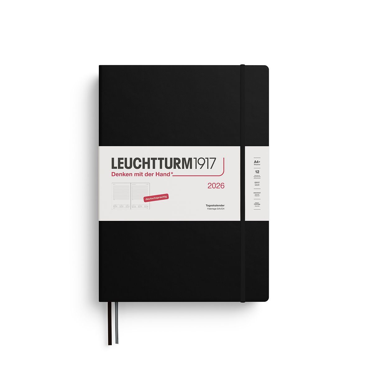 Leuchtturm - Agenda Giornaliera 2026 cm.15x21 Nera Leuchtturm - Agenda Giornaliera 2026 cm.15x21 Nera