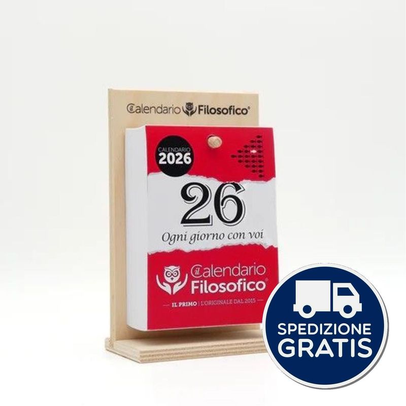 Calendario Filosofico 2026 cm.10x14 con supporto legno Calendario Filosofico 2026 cm.10x14 con supporto legno