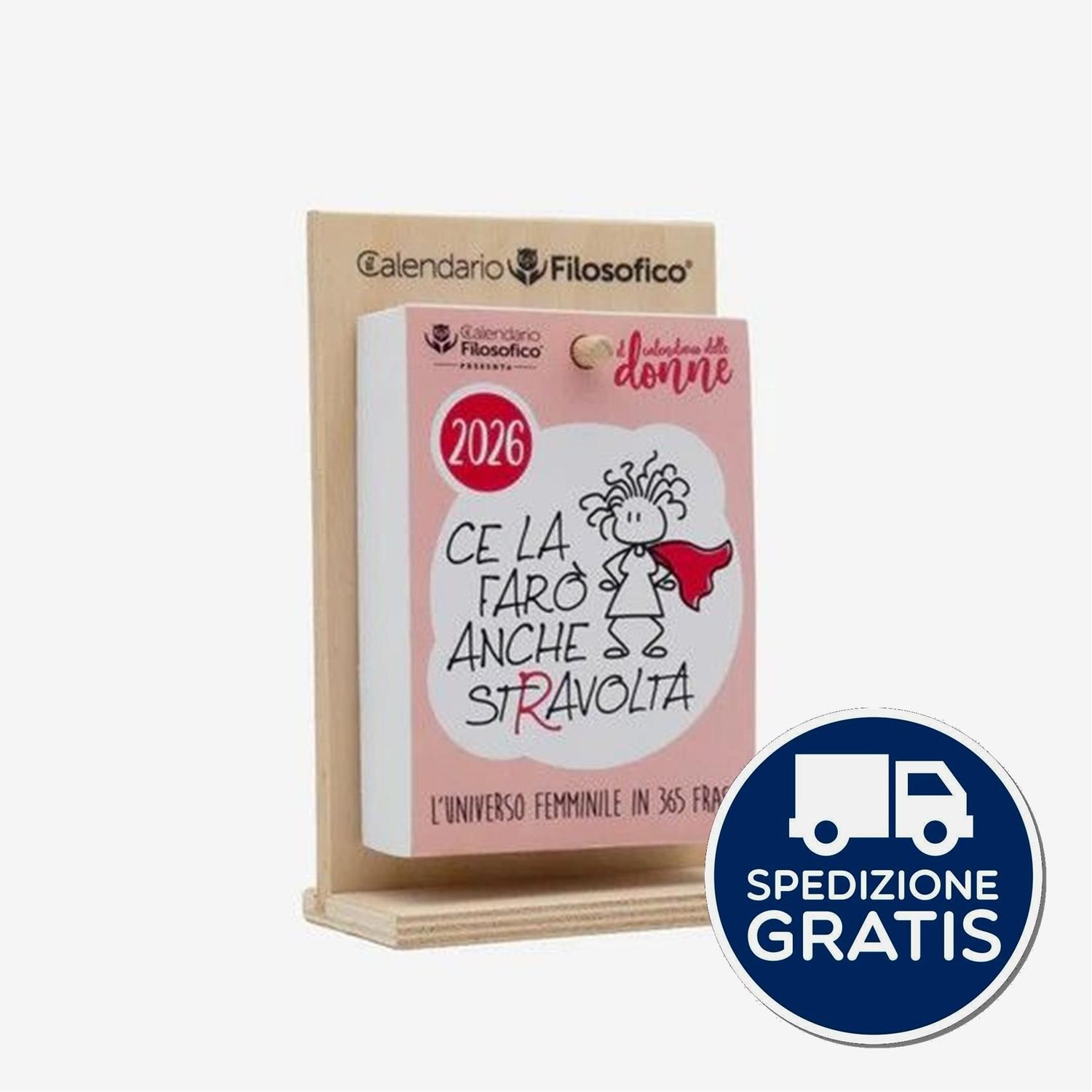 Calendario “delle Donne” 2026 cm.10x14 con supporto legno