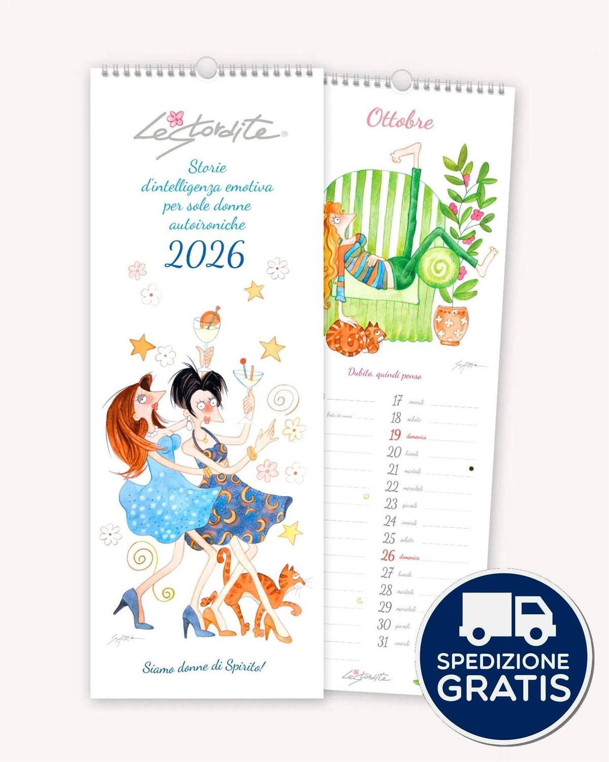 Calendario Parete Spirale 2026 Le Stordite