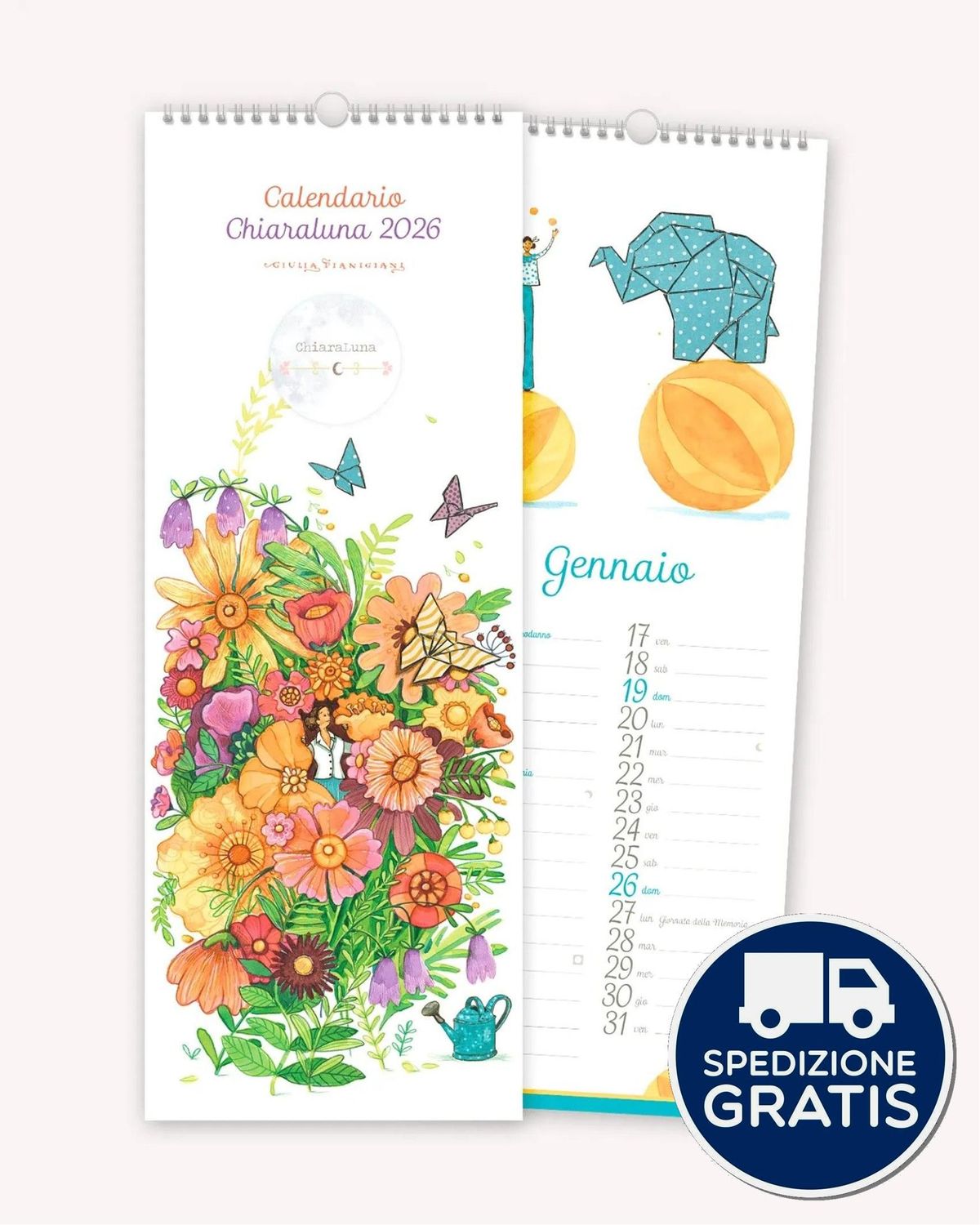 Calendario Parete Spirale 2026 Chiaraluna