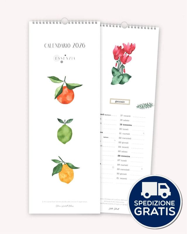 Calendario Parete Spirale 2026 Essenzia Calendario Parete Spirale 2026 Essenzia