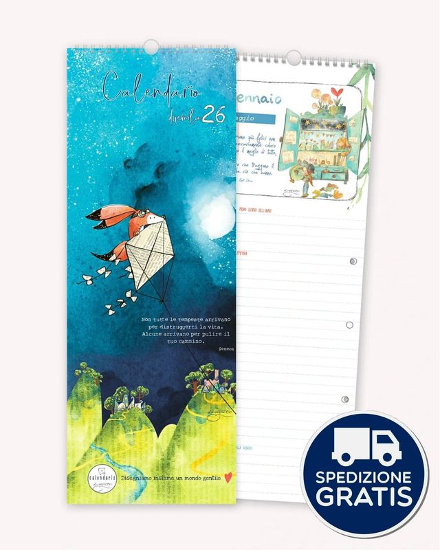 Calendario Parete Spirale 2026 Disegnata Calendario Parete Spirale 2026 Disegnata