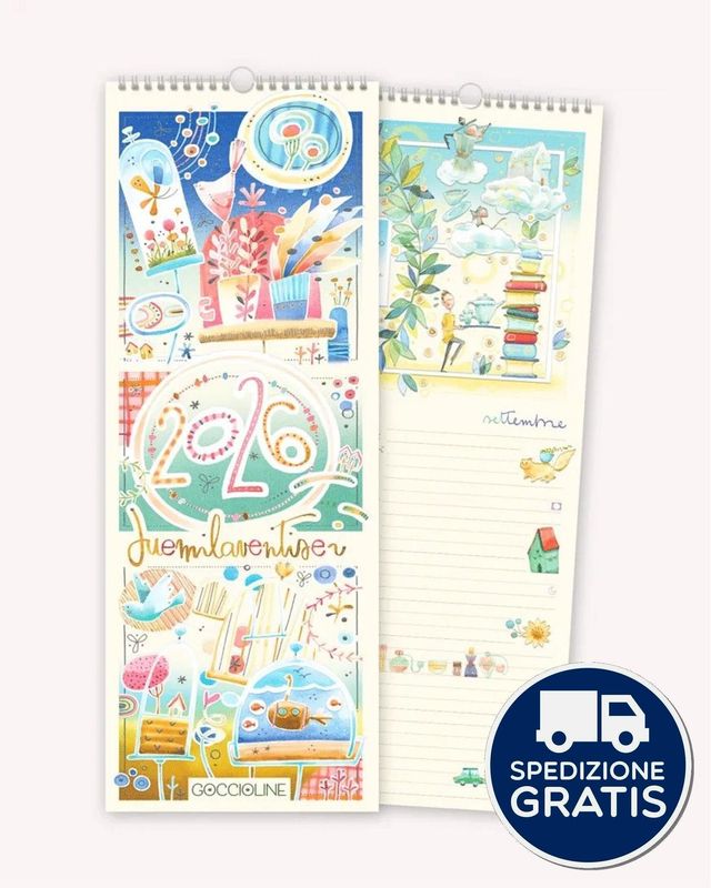 Calendario Parete Spirale 2026 Goccioline Calendario Parete Spirale 2026 Goccioline
