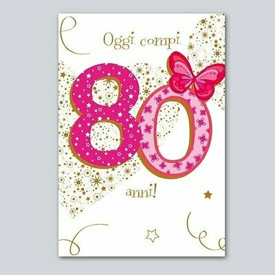 Biglietto Auguri Talking “80 Anni” donna
