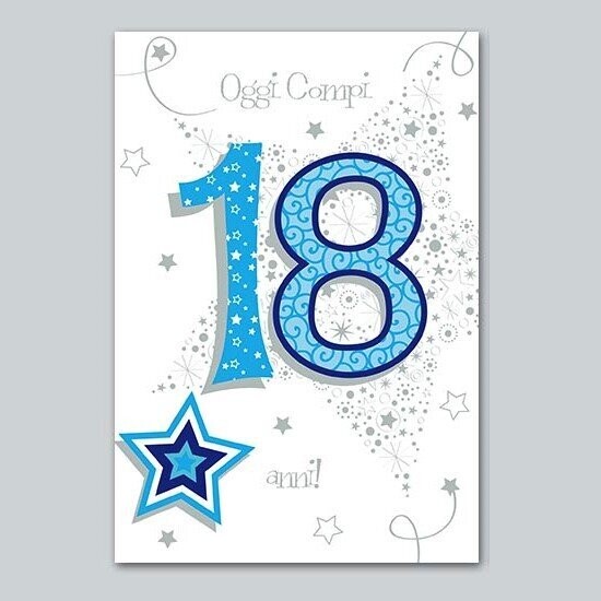 Biglietto Auguri Talking “Oggi Compi 18 Anni” uomo