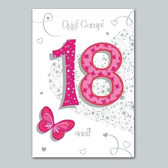 Biglietto Auguri Talking “Oggi Compi 18 Anni” donna