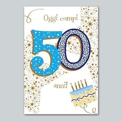 Biglietto Auguri Talking “50 Anni” uomo