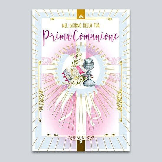 Biglietto Comunione Bimba Classic Glitter