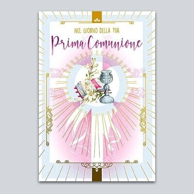 Biglietto Comunione Bimba Classic Glitter