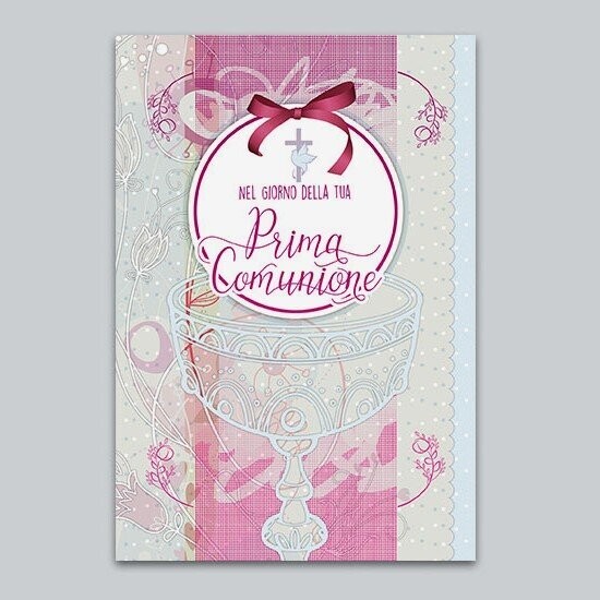 Biglietto Comunione Bimba Classic Glitter