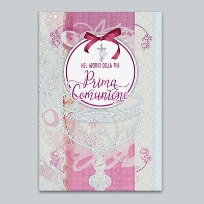 Biglietto Comunione Bimba Classic Glitter