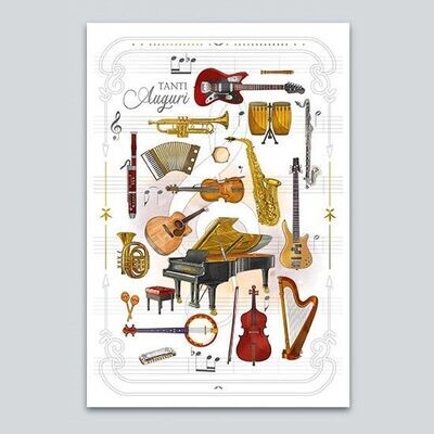 Biglietto Auguri Da Vinci “Tanti Auguri” Strumenti