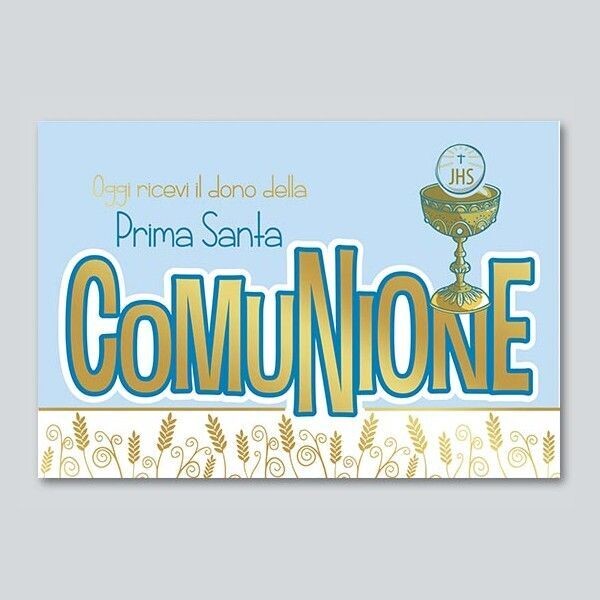 Biglietto Comunione Metal e Glitter Bimbo