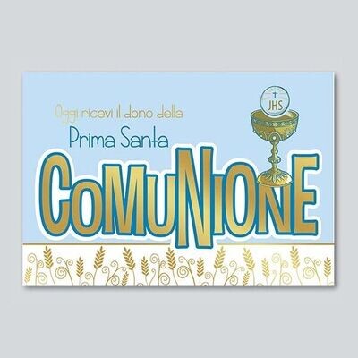 Biglietto Comunione Metal e Glitter Bimbo