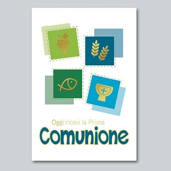 Biglietto Comunione Metal e Glitter Bimbo