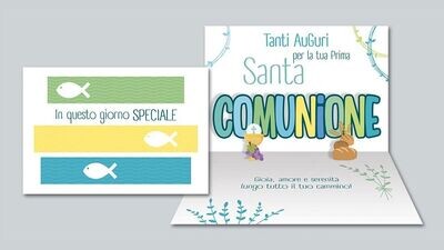 Biglietto Comunione Biglietto Comunione "Pop-Up" Glitter Bimbo