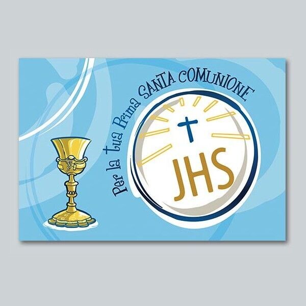 Biglietto Comunione Metal e Glitter Bimbo