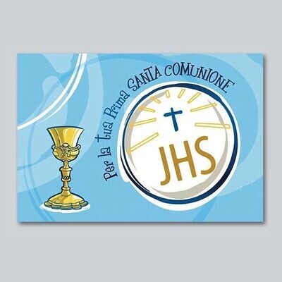 Biglietto Comunione Metal e Glitter Bimbo