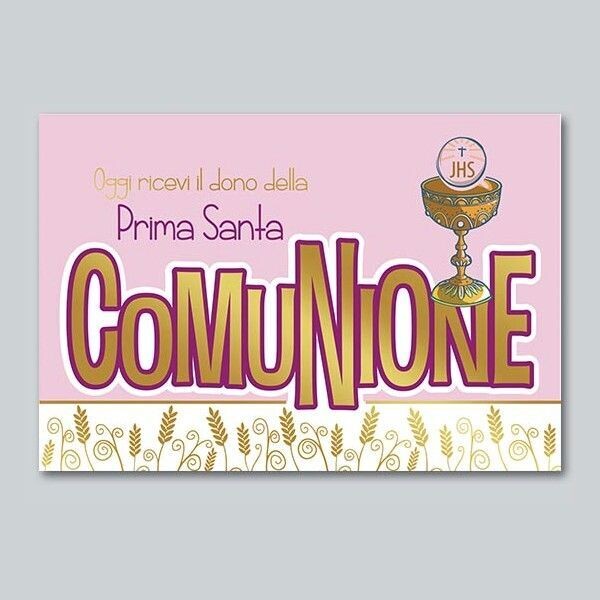 Biglietto Comunione Metal e Glitter Bimba Biglietto Comunione Metal e Glitter Bimba