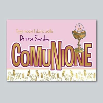 Biglietto Comunione Metal e Glitter Bimba Biglietto Comunione Metal e Glitter Bimba