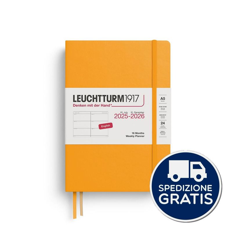 Leuchtturm - Agenda Settimanale orizzontale 18 mesi 2025/26 cm.15x21